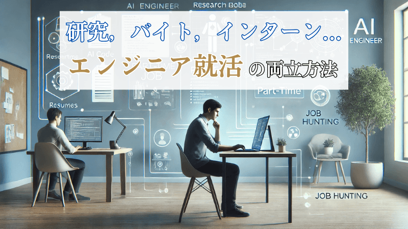 【エンジニア就活】大学院生としての研究,バイト,インターン,就活の両立方法を紹介